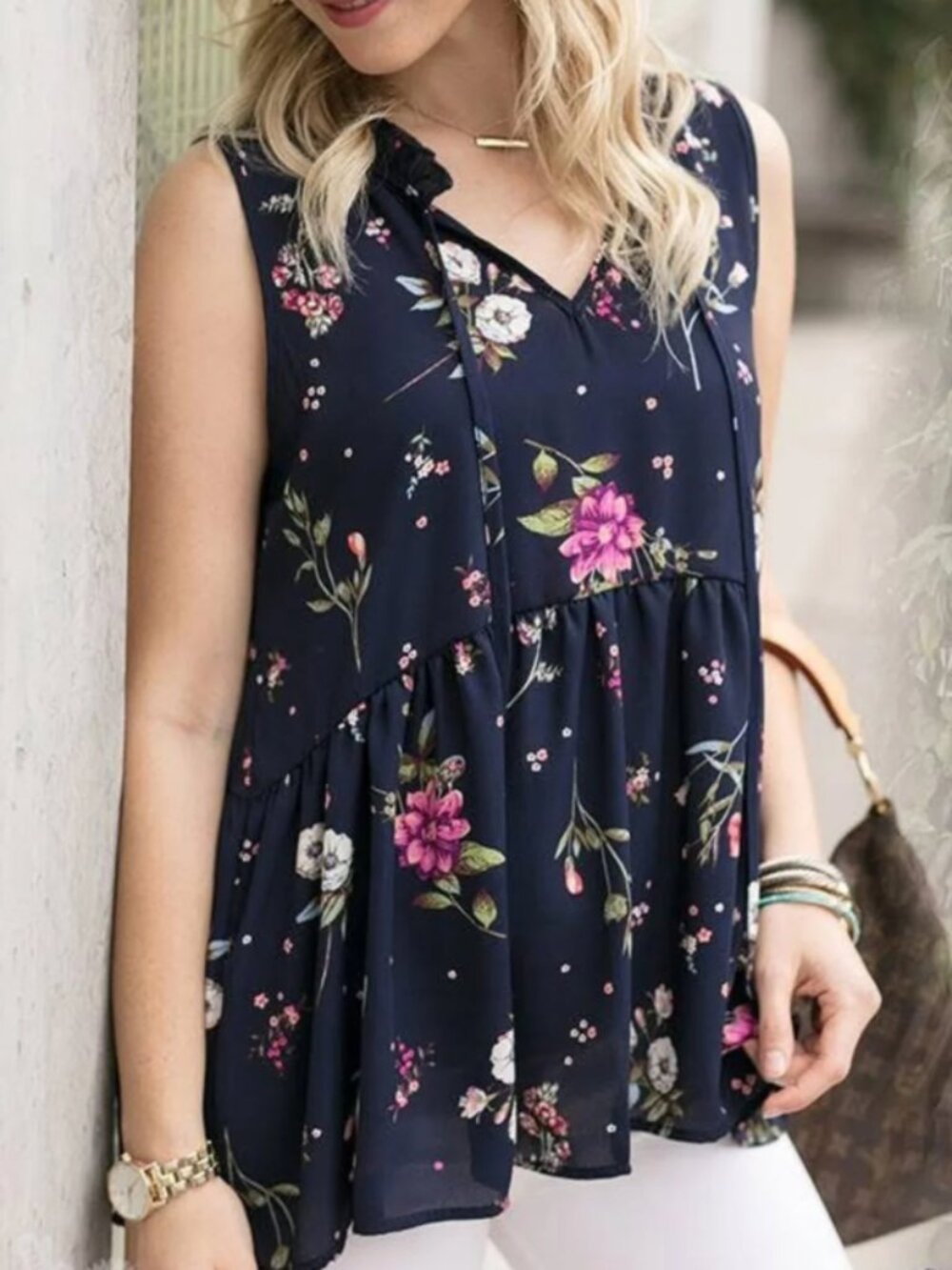 Grace & Lace Navy Floral Katie Top